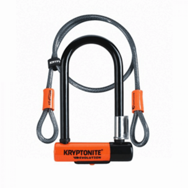 Kryptonite U-Lock med kabel Evo Mini7 8.3cmx17.8cm And 4foot Cable Sykkelopplevelser AS 1