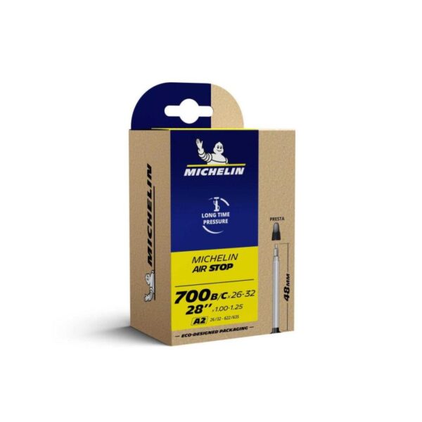 Michelin MICHELIN Airstop tube 700 x 26-32c (26-32x622-635) Presta 48 mm Sykkelopplevelser AS 1