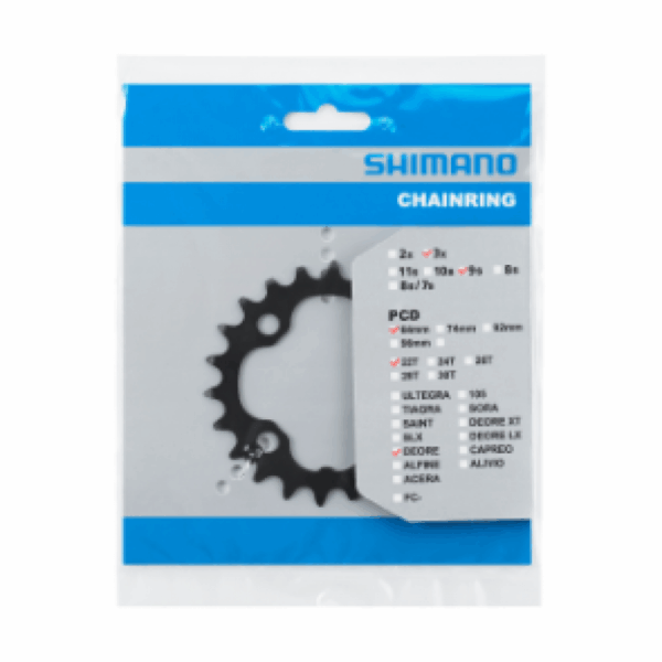 Shimano Krankdrev 22T FC-M590 svart, 64mm Y1LD22000 Sykkelopplevelser AS 1