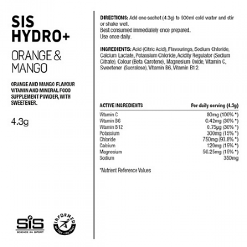 SIS SIS GO Hydro+ Orange Mango Powder 6x4,5g Sykkelopplevelser AS 2