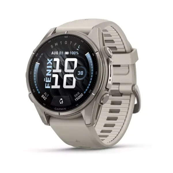 GARMIN fenix® 9 – 43mm Titan med tåkegrå silikonrem LEVERING FRA 16.10
