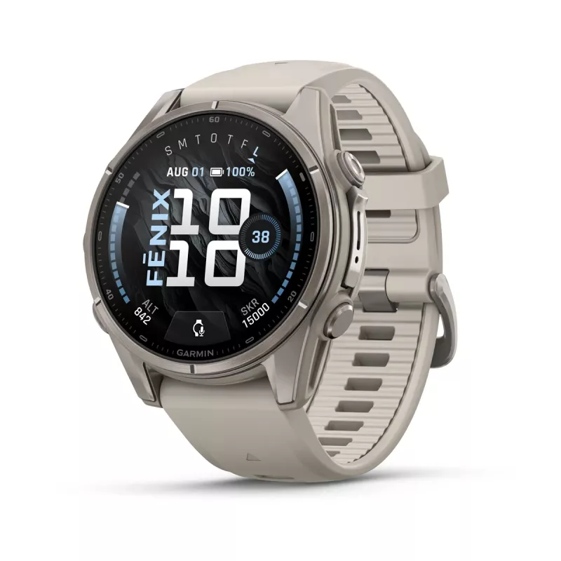 GARMIN fenix® 9 – 43mm Titan med tåkegrå silikonrem LEVERING FRA 16.10