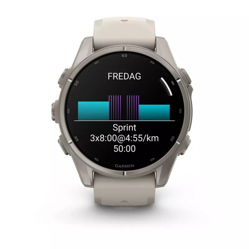 GARMIN fenix® 9 – 43mm Titan med tåkegrå silikonrem LEVERING FRA 16.10 - Bilde 6