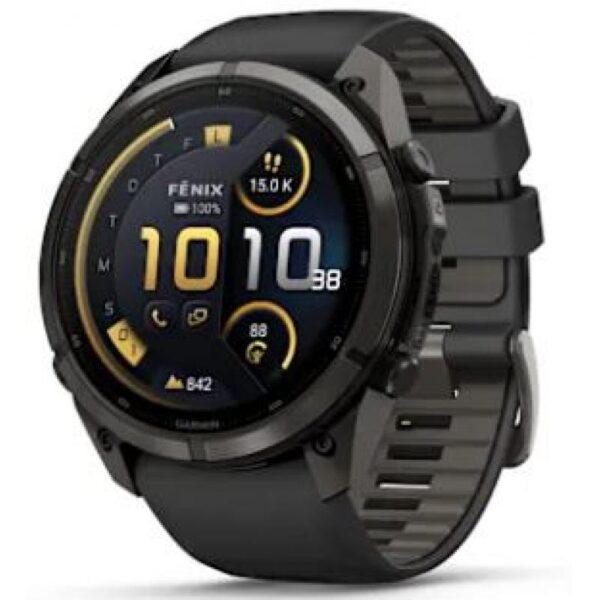 Garmin fenix® 9 Pro – inReach®, 51mm Karbongrå DLC-titan med sort-steingrå silikonrem Sykkelopplevelser AS 1